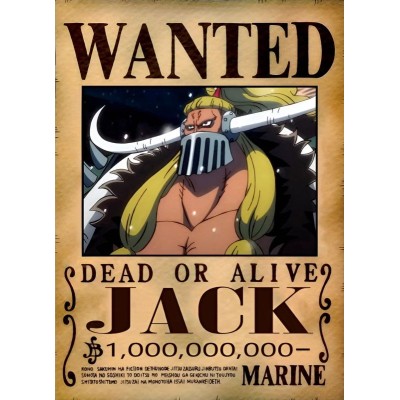 Placa Decorativa OnePiece Wanted Jack